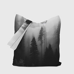 Сумка-шопер Красивый лес и туман, цвет: 3D-принт