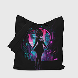 Сумка-шопер Silhouette of a cute anime girl, цвет: 3D-принт