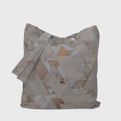 Сумка-шоппер Геометрическое множество серых и бежевых треугольн