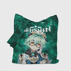 Сумка-шопер Сахароза на фоне воздушных частиц, цвет: 3D-принт