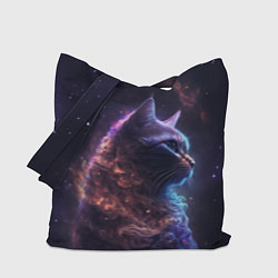 Сумка-шопер Кошка в космосе туманность, цвет: 3D-принт