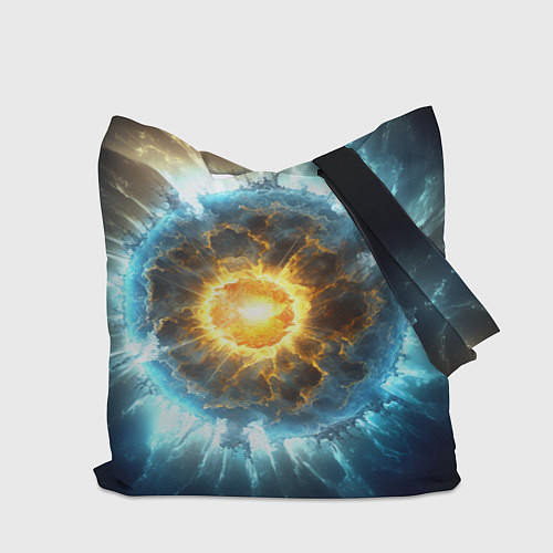 Сумка-шоппер Кот космонавт и взрыв звезды / 3D-принт – фото 2
