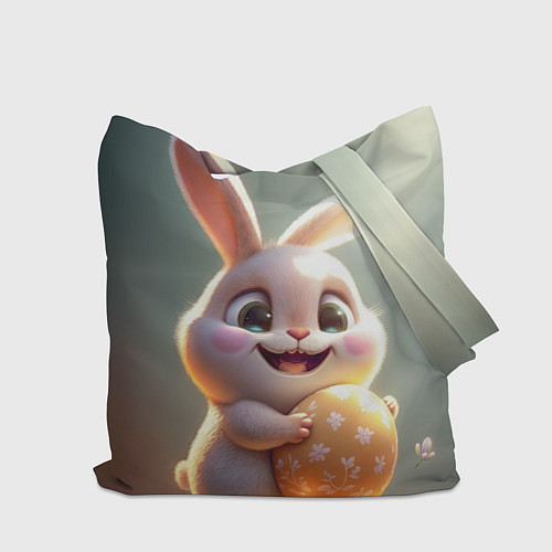 Сумка-шоппер Пасхальный зайка на полянке / 3D-принт – фото 2