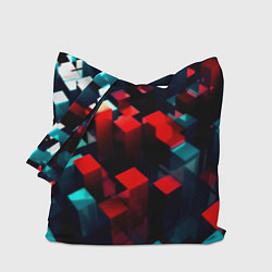 Сумка-шопер Digital abstract cube, цвет: 3D-принт
