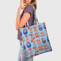 Сумка-шопер Забавные щенки, цвет: 3D-принт — фото 2