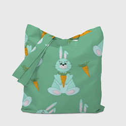 Сумка-шопер Зайка с морковкой паттерн, цвет: 3D-принт