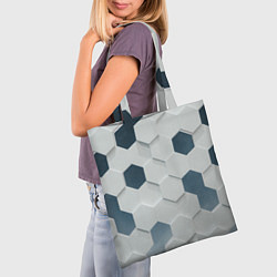 Сумка-шопер Геометрические шестиугольники, цвет: 3D-принт — фото 2