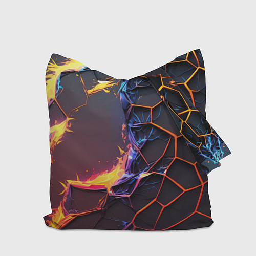 Сумка-шоппер Подорванные неоновые плиты / 3D-принт – фото 2