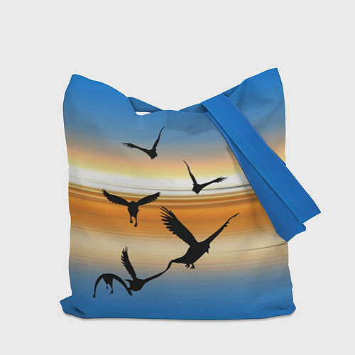 Сумка-шоппер Вороны на закате / 3D-принт – фото 2