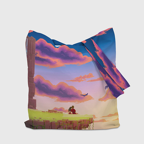 Сумка-шоппер Пиксельный пейзаж / 3D-принт – фото 2