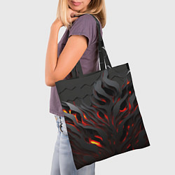 Сумка-шопер Объемное черное пламя, цвет: 3D-принт — фото 2
