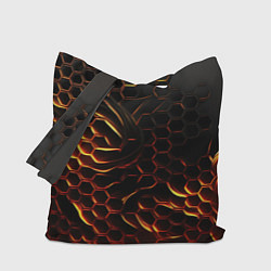 Сумка-шопер Объемные огненные плиты, цвет: 3D-принт
