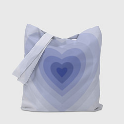 Сумка-шопер Голубое сердце градиент, цвет: 3D-принт