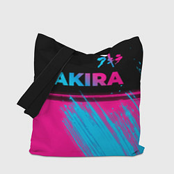 Сумка-шопер Akira - neon gradient: символ сверху, цвет: 3D-принт