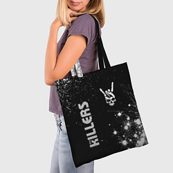 Сумка-шопер The Killers и рок символ на темном фоне, цвет: 3D-принт — фото 2