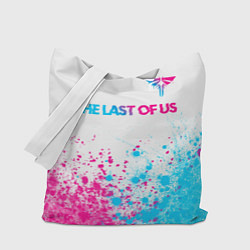 Сумка-шопер The Last Of Us neon gradient style: символ сверху, цвет: 3D-принт