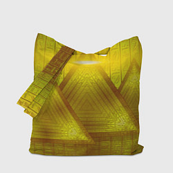 Сумка-шопер Золотые пирамиды и треугольники, цвет: 3D-принт