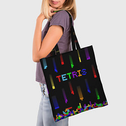 Сумка-шопер Falling blocks tetris, цвет: 3D-принт — фото 2