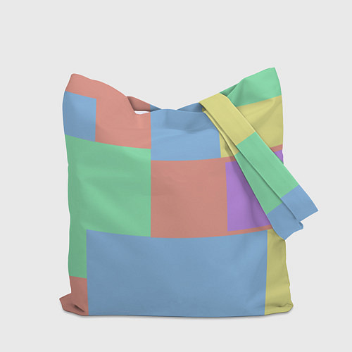 Сумка-шоппер Разноцветные квадраты и прямоугольники / 3D-принт – фото 2
