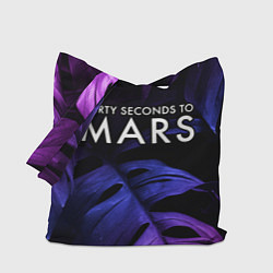 Сумка-шоппер Thirty Seconds to Mars neon monstera