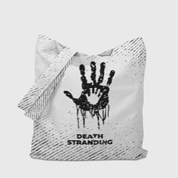 Сумка-шопер Death Stranding с потертостями на светлом фоне, цвет: 3D-принт