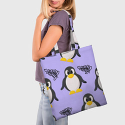 Сумка-шопер Пингвин и веточка, цвет: 3D-принт — фото 2