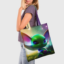 Сумка-шопер Крошка инопланетянин, цвет: 3D-принт — фото 2