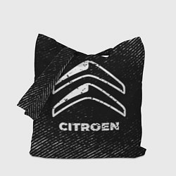 Сумка-шопер Citroen с потертостями на темном фоне, цвет: 3D-принт
