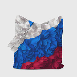 Сумка-шопер Флаг России из цветов, цвет: 3D-принт