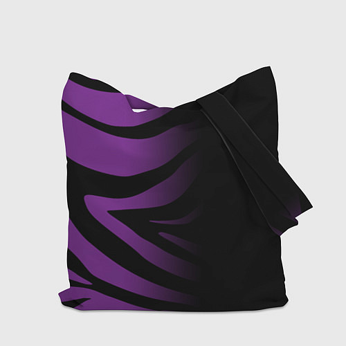 Сумка-шоппер Фиолетовый с черными полосками зебры / 3D-принт – фото 2