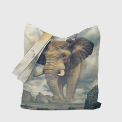 Сумка-шопер Гигантский слон, цвет: 3D-принт
