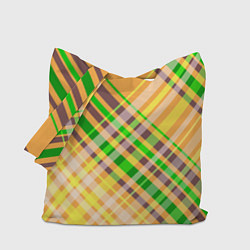 Сумка-шоппер Желто-зеленый геометрический ассиметричный узор