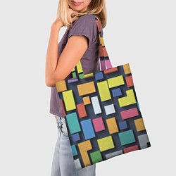Сумка-шопер Тетрис цветные кубики, цвет: 3D-принт — фото 2