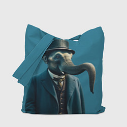 Сумка-шоппер Слон джентельмен в смокинге и шляпе