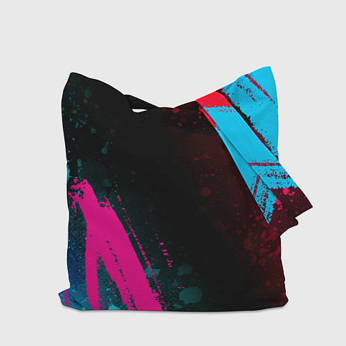 Сумка-шоппер Papa Roach - neon gradient: надпись, символ / 3D-принт – фото 2
