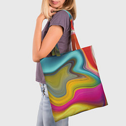 Сумка-шопер Волны цвета, цвет: 3D-принт — фото 2
