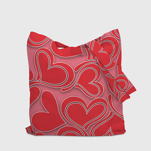 Сумка-шоппер Love hearts / 3D-принт – фото 2