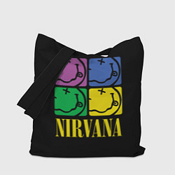 Сумка-шопер NIRVANA - смайлы, цвет: 3D-принт