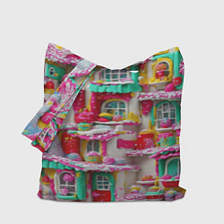 Сумка-шопер Домики из сладостей, цвет: 3D-принт