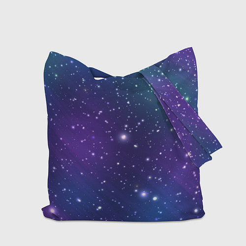 Сумка-шоппер Фиолетовая розовая звездная туманность в космосе / 3D-принт – фото 2