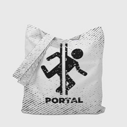 Сумка-шопер Portal с потертостями на светлом фоне, цвет: 3D-принт