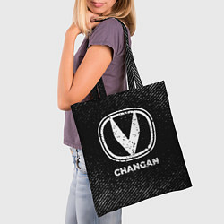 Сумка-шопер Changan с потертостями на темном фоне, цвет: 3D-принт — фото 2