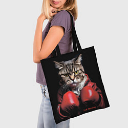 Сумка-шопер Cat boxing, цвет: 3D-принт — фото 2