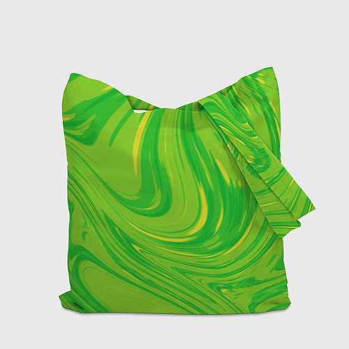 Сумка-шоппер Насыщенный зеленый абстракция / 3D-принт – фото 2