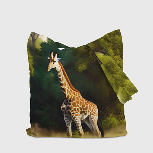 Сумка-шоппер Жираф на фоне деревьев / 3D-принт – фото 2