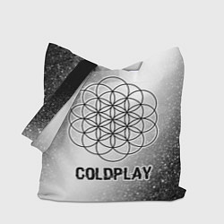 Сумка-шопер Coldplay glitch на светлом фоне, цвет: 3D-принт