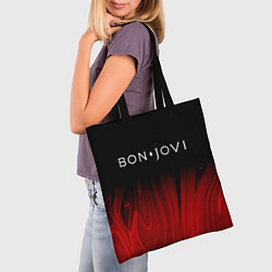 Сумка-шопер Bon Jovi red plasma, цвет: 3D-принт — фото 2