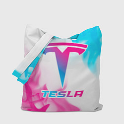 Сумка-шопер Tesla neon gradient style, цвет: 3D-принт