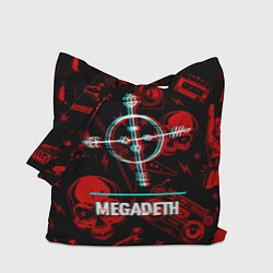 Сумка-шопер Megadeth rock glitch, цвет: 3D-принт