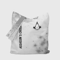 Сумка-шопер Assassins Creed glitch на светлом фоне: надпись, с, цвет: 3D-принт